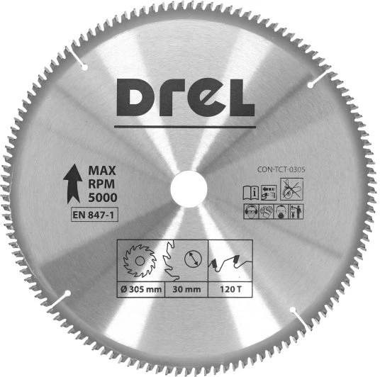 Ps Trading DREL DISKINIS PJŪKLAS SU KARBIDO DANTIMIS 305 x 30 mm, 120T, ALIUMINIUI