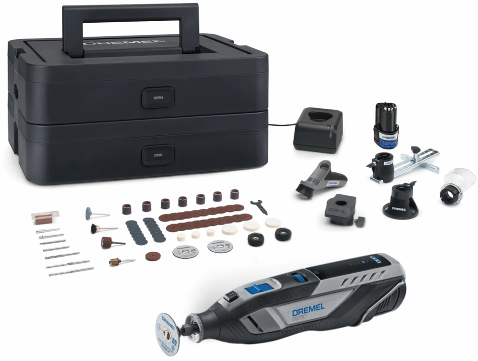 Daugiafunkcis įrankis Dremel 8250-5/65 Platinum, su 5 antgaliais ir 65 priedais