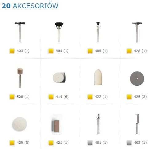 Dremel valymo/poliravimo priedų rinkinys 20 vnt.
