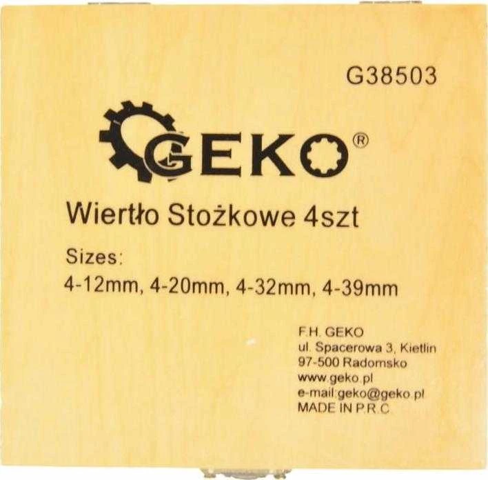 Grąžtas Geko grąžtai STOPNIOWE KOMPLET 4vnt. 4-39mm
