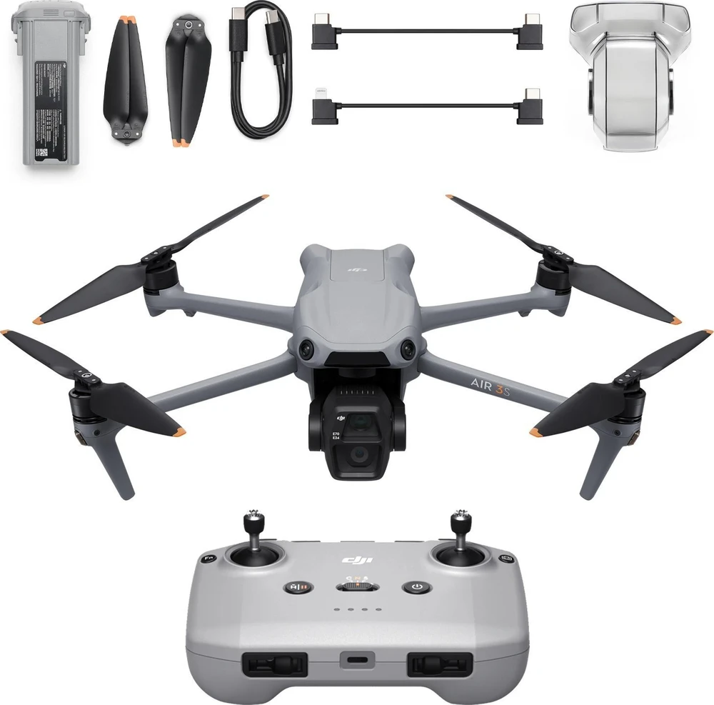 Dronas su valdikliu DJI Air 3S DJI RC-N3