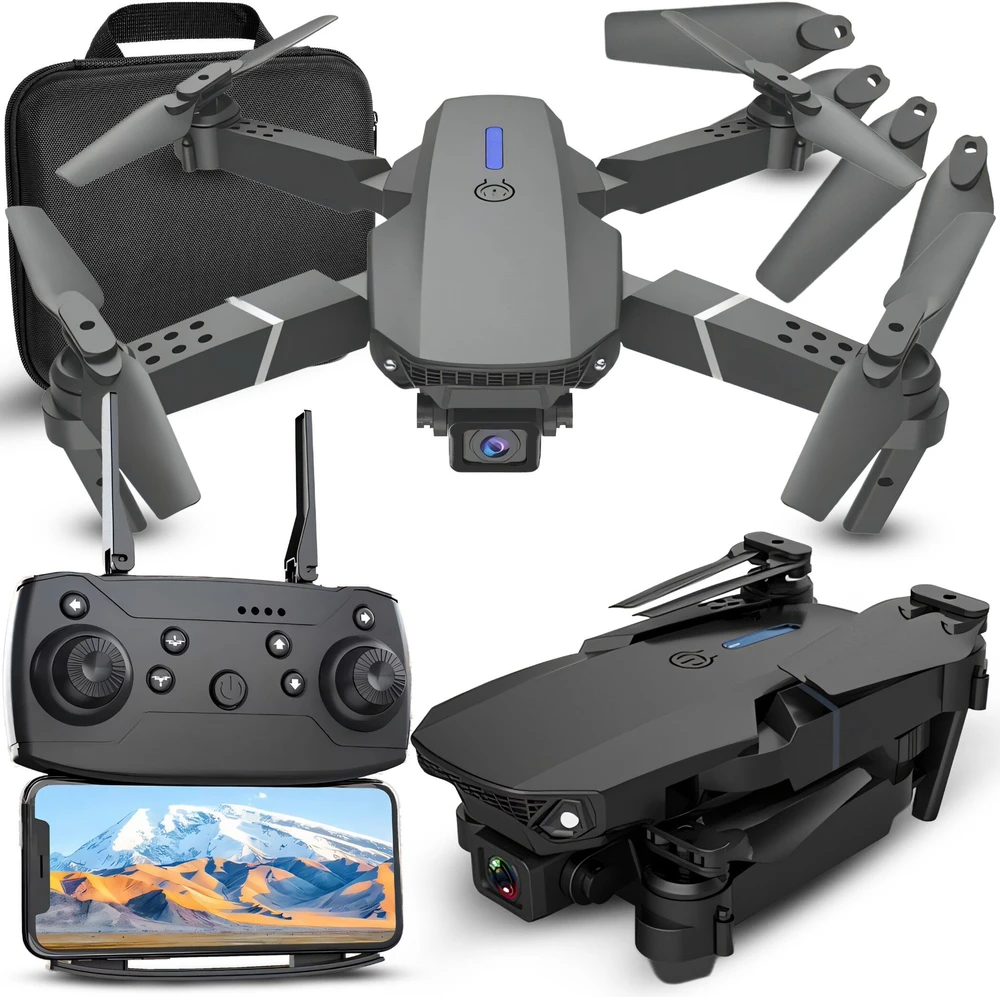 RTO Drone Pro 2 kameros, belaidis HD žaislinis skraidantis dronas, 100 m nuotolinio valdymo pultas, galingas nuotolinio valdymo pultas - ER1079