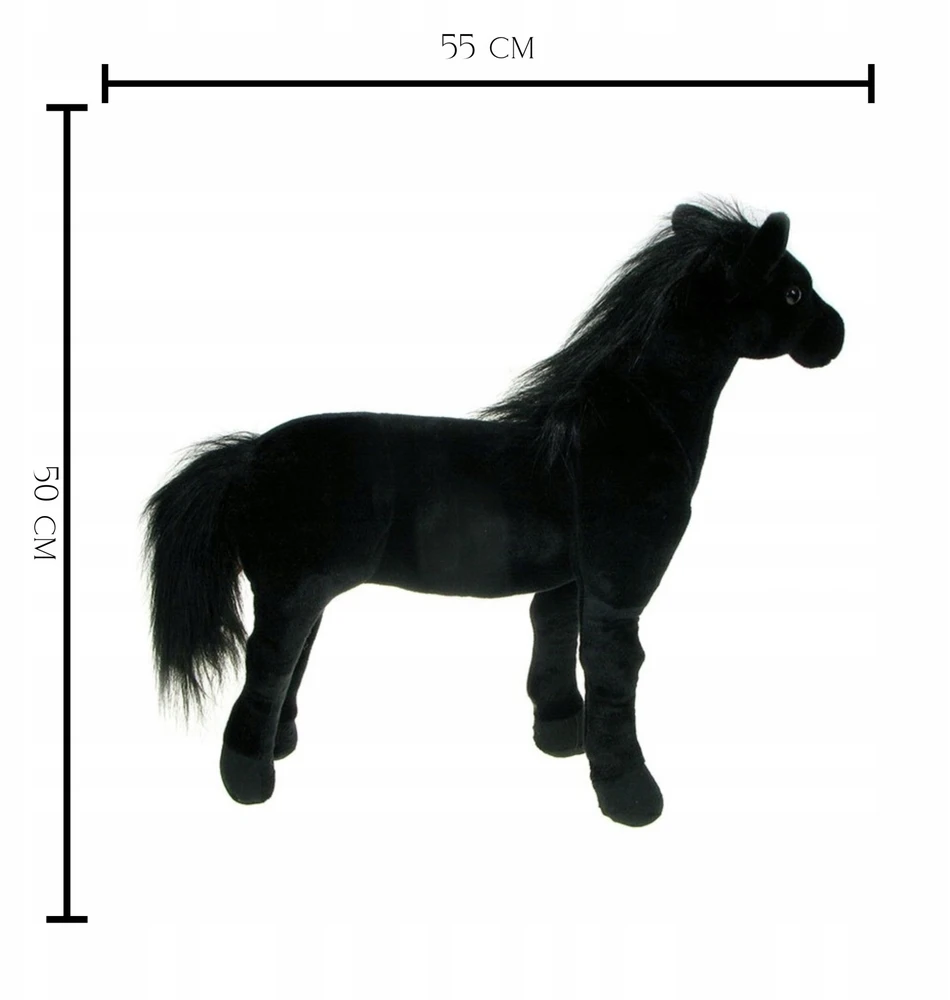Dubi Pliušinis žaislas - juodas arklys, 55 cm