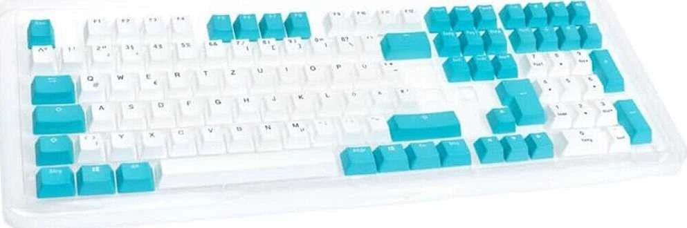 Klaviatūra Ducky Keycap Set, PBT, ISO (DE) - baltas/mėlyna