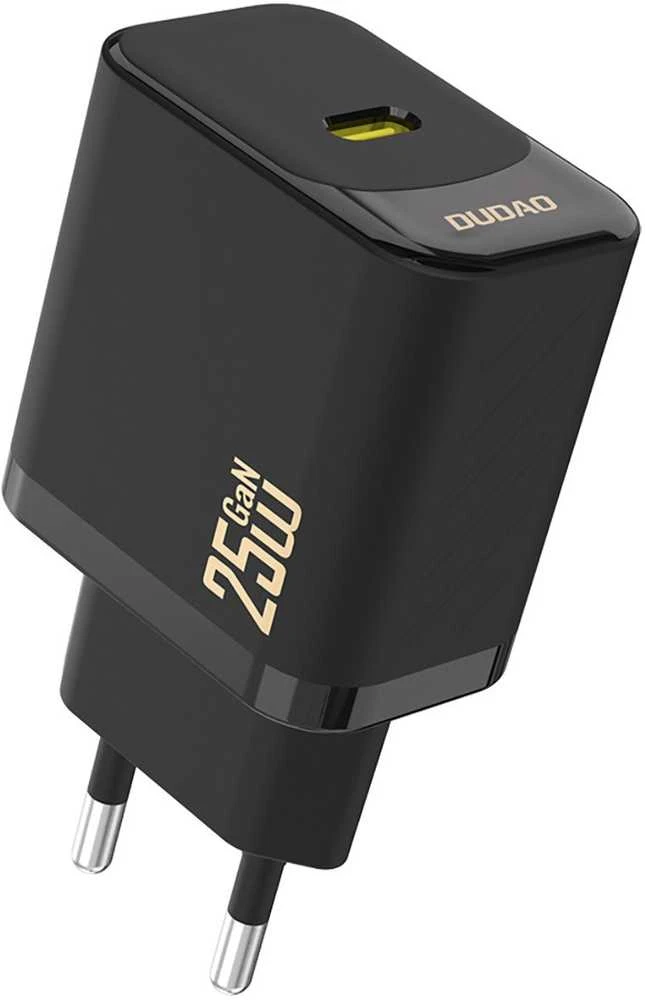 Dudao A27 25W GaN USB-C laidinis įkroviklis – juodos spalvos