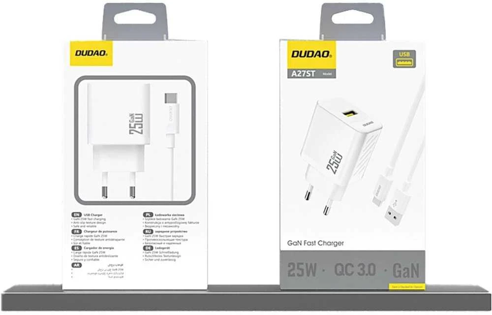 Dudao 25W GaN įkroviklių rinkinių pakuotės