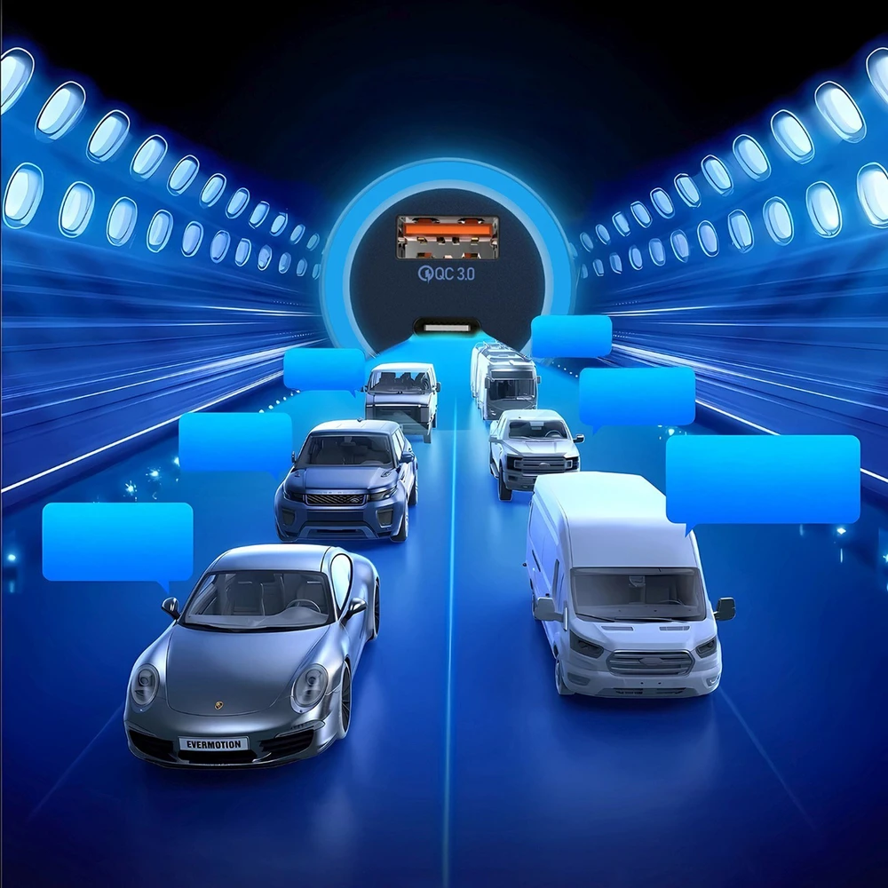 Dudao R4Ultra 120W greito įkrovimo LED automobilinis įkroviklis su maitinimo šaltiniu USB-A USB-C – pilkas