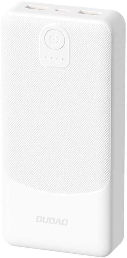 Powerbank Dudao K10 10000mAh 2.4A 2 x USB-A - baltos spalvos