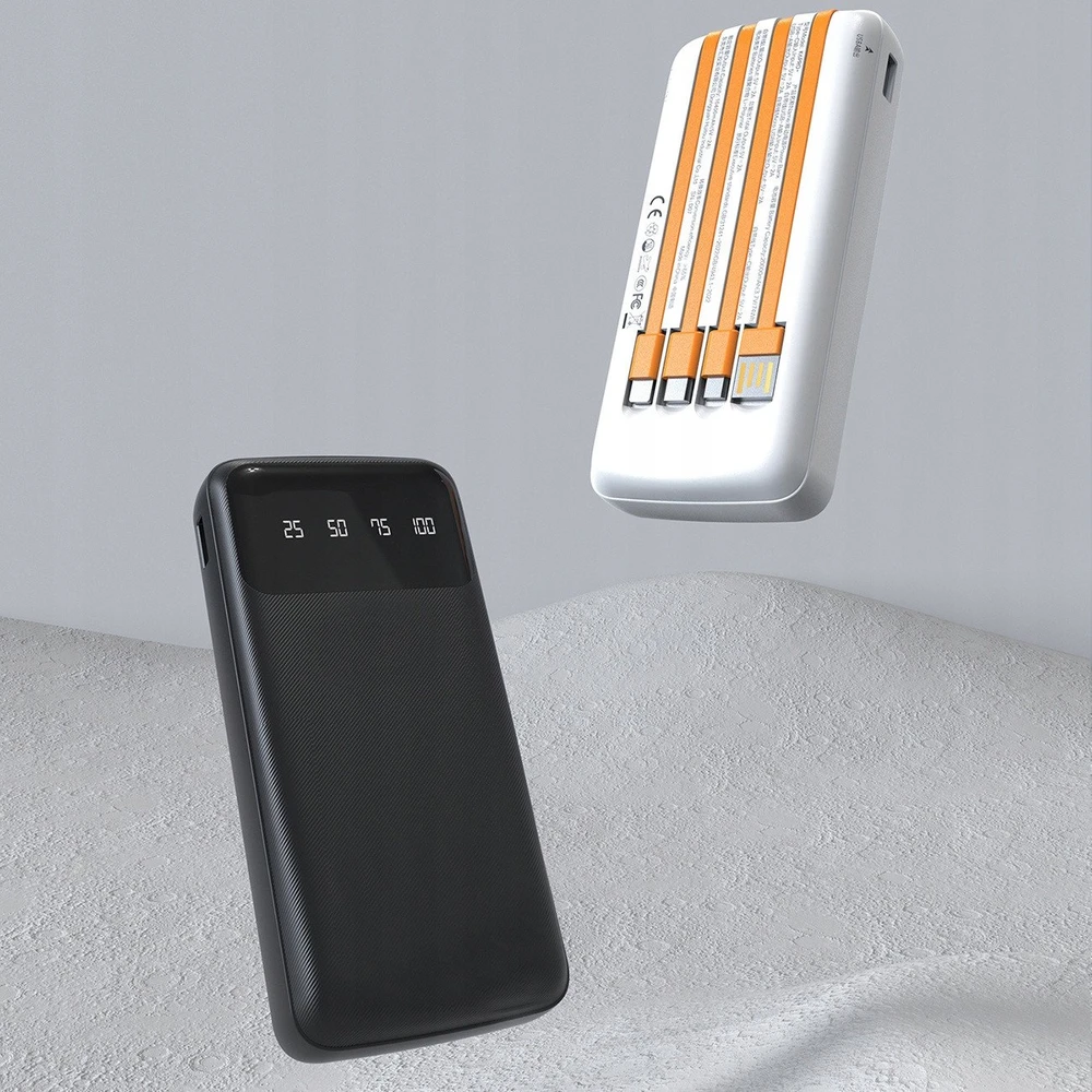 Dudao K6Pro universal powerbank 10000mAh with USB cable, USB Type C, Lightning juodas (K6Pro-juodas)