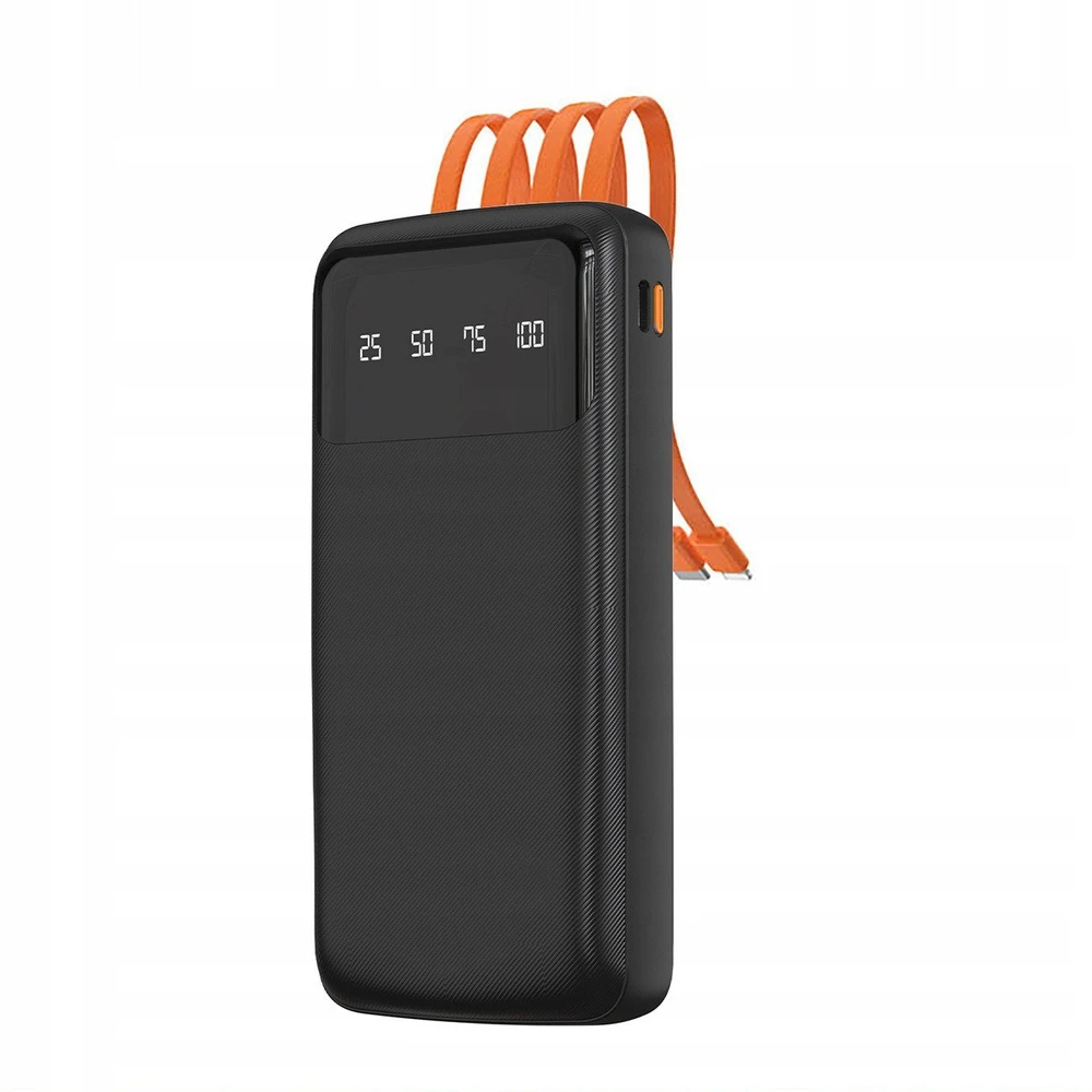 Dudao K6Pro universal powerbank 10000mAh with USB cable, USB Type C, Lightning juodas (K6Pro-juodas)