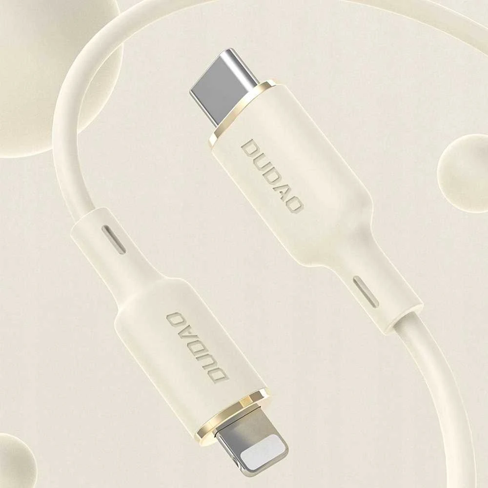 Dudao L7SE 3in1 USB-A – 2x USB-C / Lightning 66W kabelis 1.2m – beige