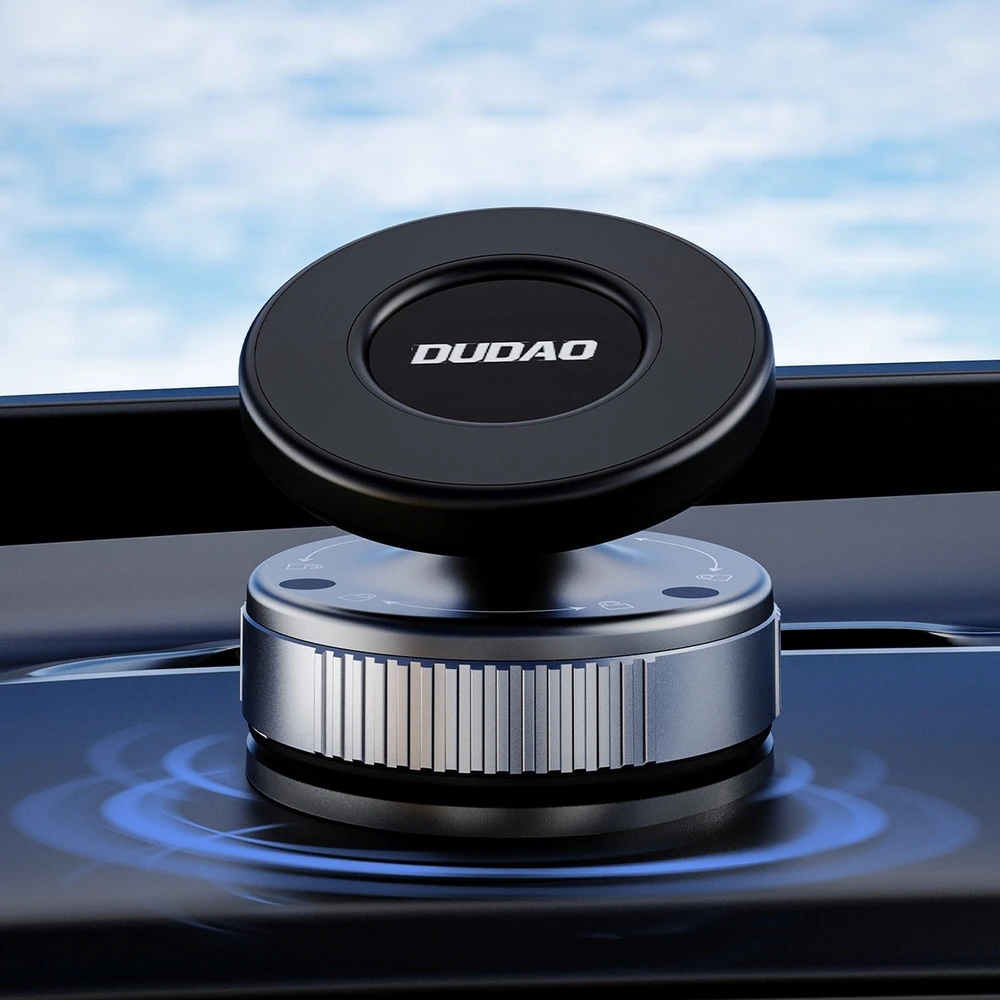 Dudao F24PRO „MagSafe“ suderinamas automobilio laikiklis su siurbtuku, skirtas priekiniam stiklui arba prietaisų skydeliui - Juodas