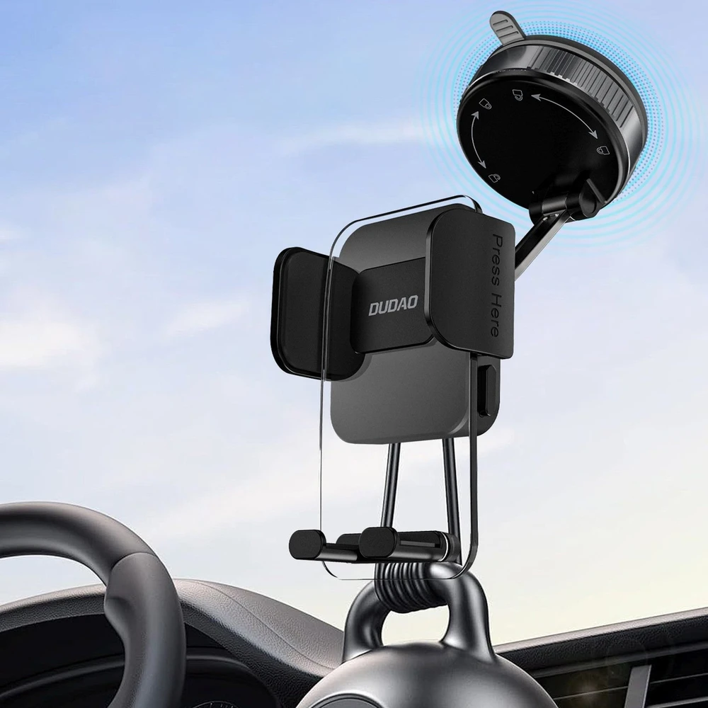 Dudao F24PLUS automobilio laikiklis su siurbtuku, skirtas prietaisų skydeliui – juodas