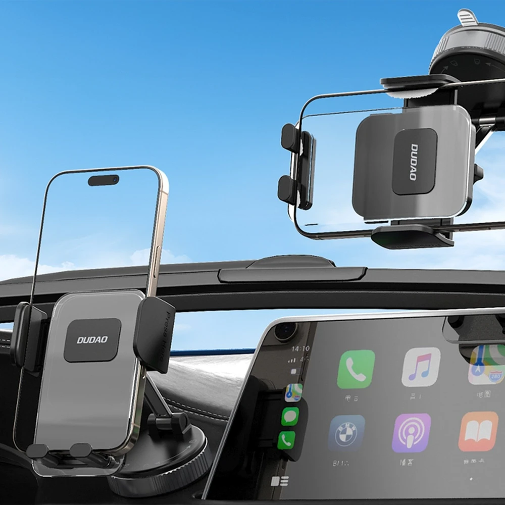 Dudao F24PLUS automobilio laikiklis su siurbtuku, skirtas prietaisų skydeliui – juodas