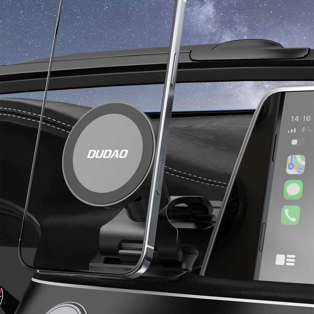 „Dudao F25 MagSafe“ suderinamas automobilio laikiklis, skirtas prietaisų skydeliui arba priekiniam stiklui - juodas