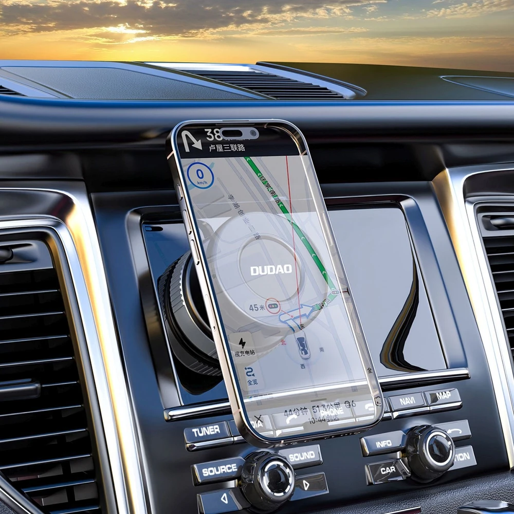 Dudao F24PRO „MagSafe“ suderinamas automobilio laikiklis su siurbtuku, skirtas priekiniam stiklui arba prietaisų skydeliui - Juodas