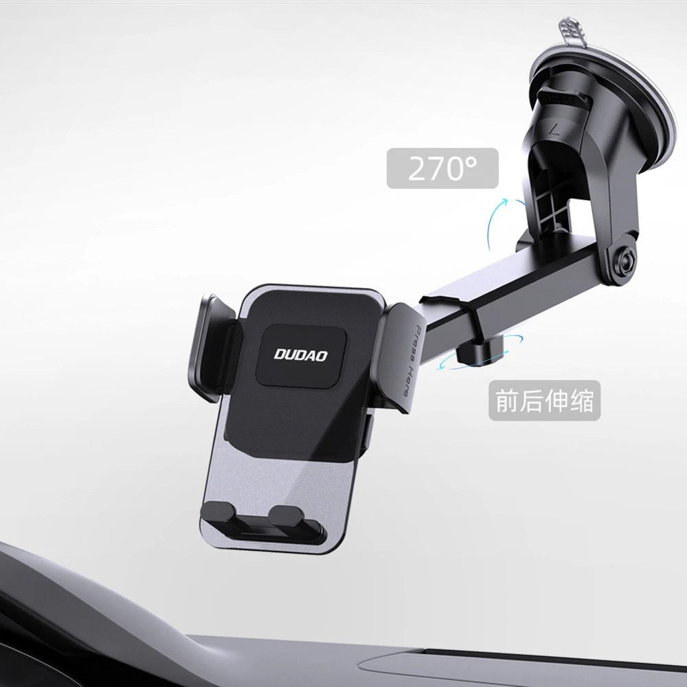 Dudao F8Max+ automobilio laikiklis prietaisų skydeliui arba priekiniam stiklui – juodos spalvos