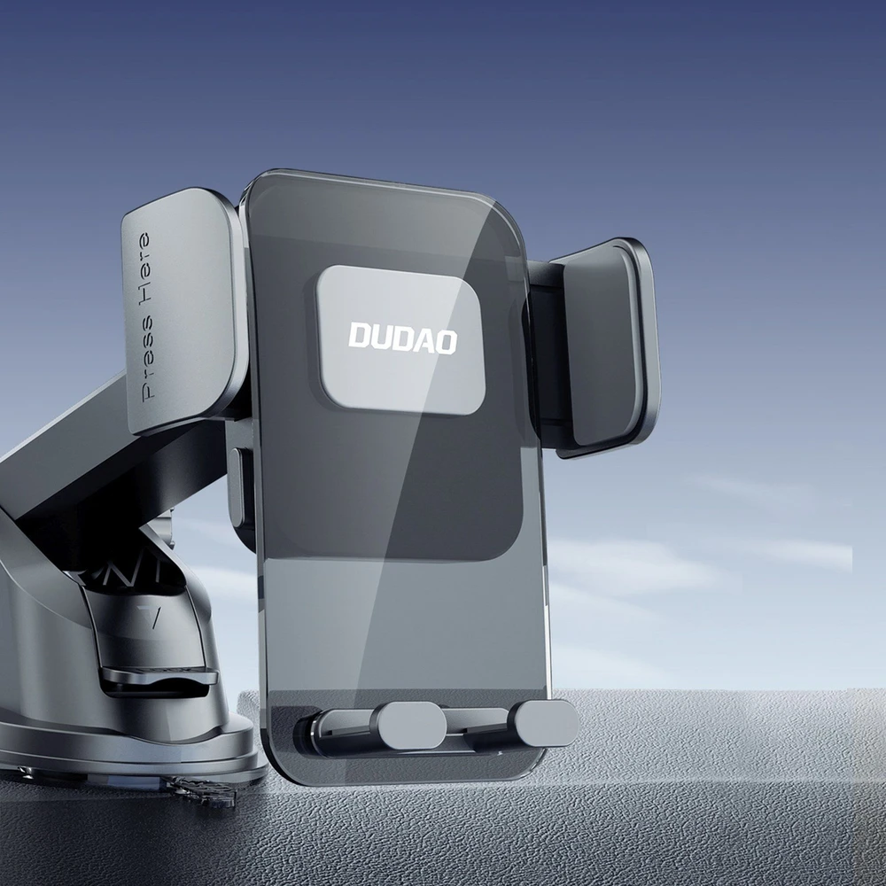Dudao F8Max+ automobilio laikiklis prietaisų skydeliui arba priekiniam stiklui – juodos spalvos