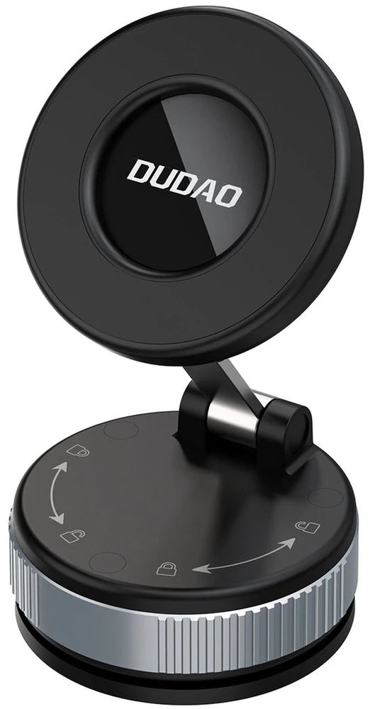 Dudao F24PRO „MagSafe“ suderinamas automobilio laikiklis su siurbtuku, skirtas priekiniam stiklui arba prietaisų skydeliui - Juodas