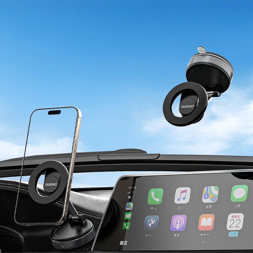 Dudao F24X „MagSafe“ suderinamas automobilinis laikiklis su siurbtuku – juodas