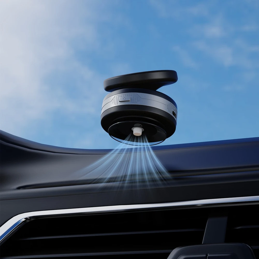 Dudao F24MAX automobilio laikiklis su 15 W belaidžiu įkrovikliu, suderinamas su „MagSafe“, su automatiniu siurbtuku – juodas