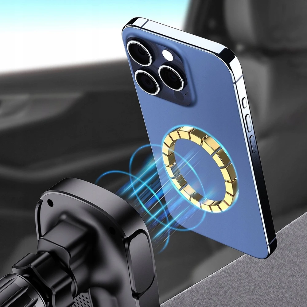 Dudao FW11 automobilinis telefono laikiklis su 15W indukciniu įkrovikliu oro grotelėms / cockpit – juodos spalvos