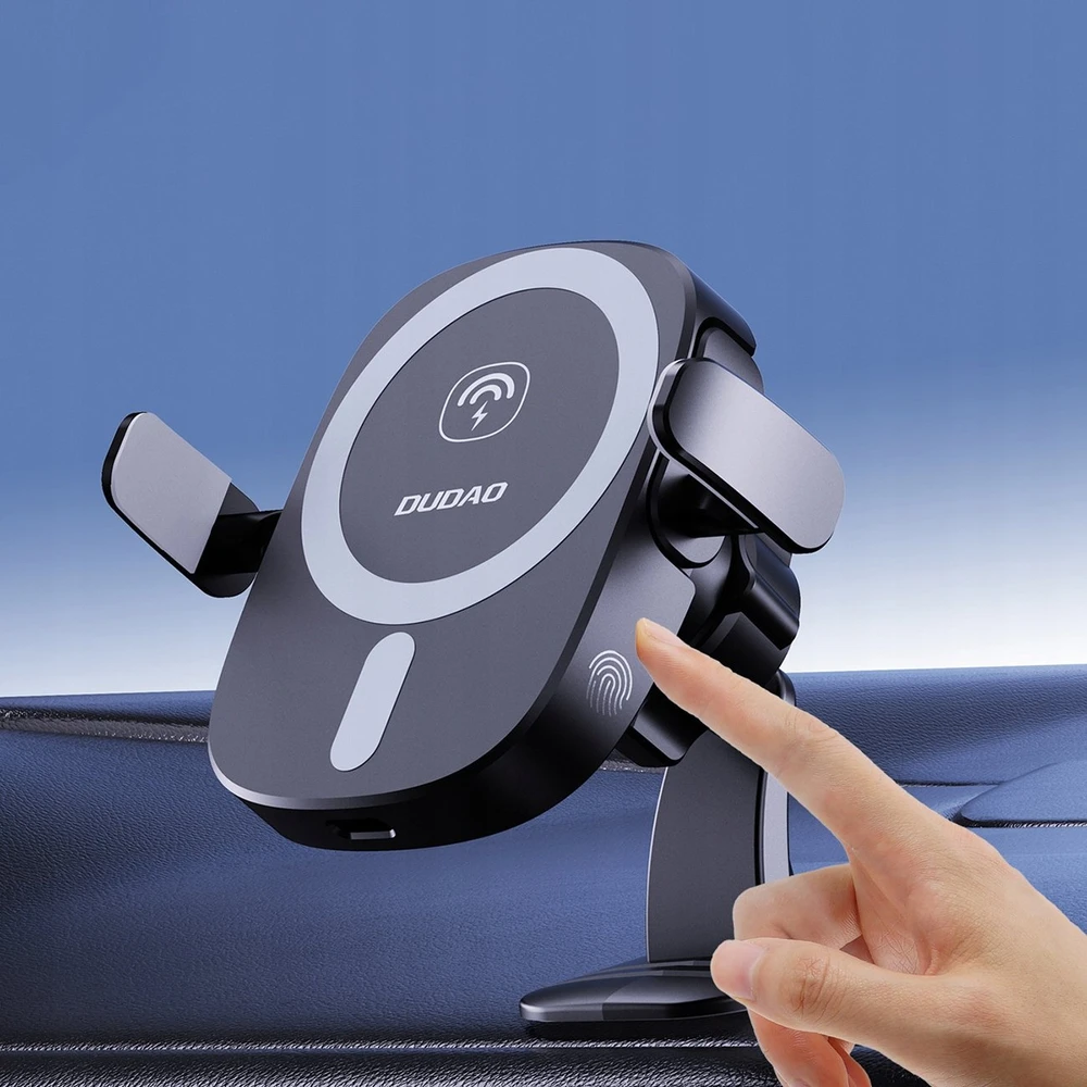 Dudao FW11 automobilinis telefono laikiklis su 15W indukciniu įkrovikliu oro grotelėms / cockpit – juodos spalvos