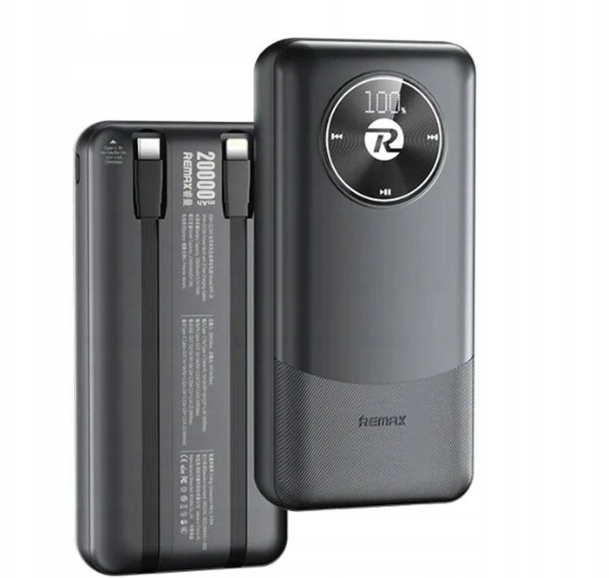 Išorinė baterija (Powerbank) REMAX RPP-38 20000mAh 2.4A su 2× USB, juoda