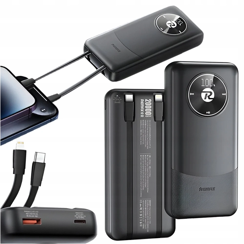 Išorinė baterija (Powerbank) REMAX RPP-38 20000mAh 2.4A su 2× USB, juoda