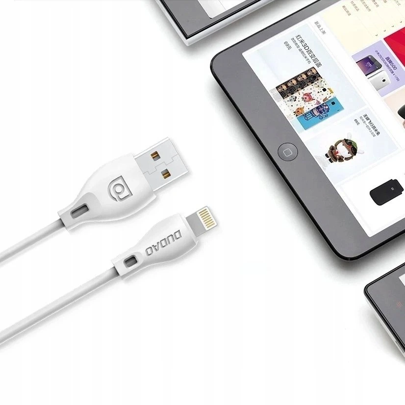 Dudao USB / Lightning kabelis 2.4A 1m baltas (L4L 1m baltas)