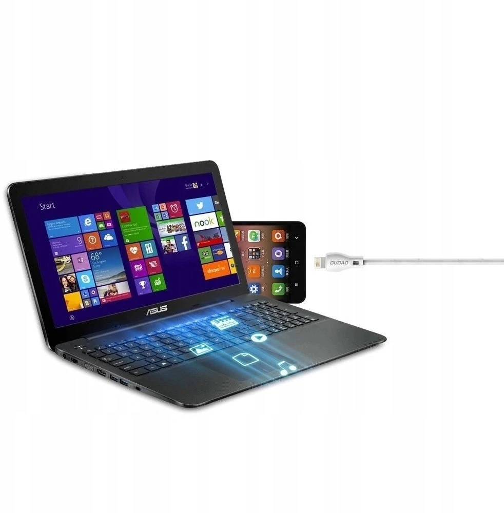 Dudao USB / Lightning kabelis 2.4A 1m baltas (L4L 1m baltas)