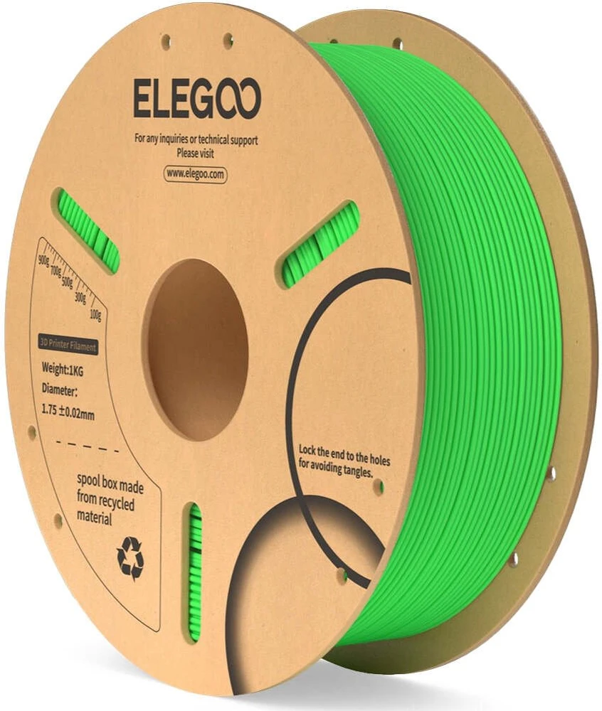3D plastikas Elegoo PLA 1.75mm 1kg - Neon Žalias