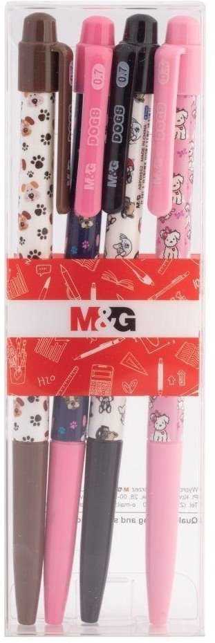 Automatinis rašiklis 0,7 mm Cats & Dogs nonb 4vnt M&G