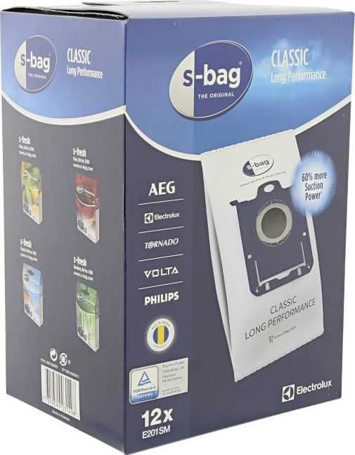 Dulkių siurblio maišeliai Electrolux E201SM s-bag® Classic Long Performance, 12 vnt., 3,5 l