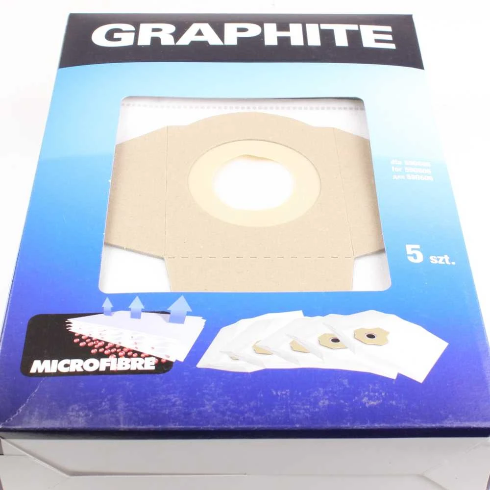 GRAPHITE Dulkių siurblio maišai, tekstiliniai 5vnt pakuotė. 59G607
