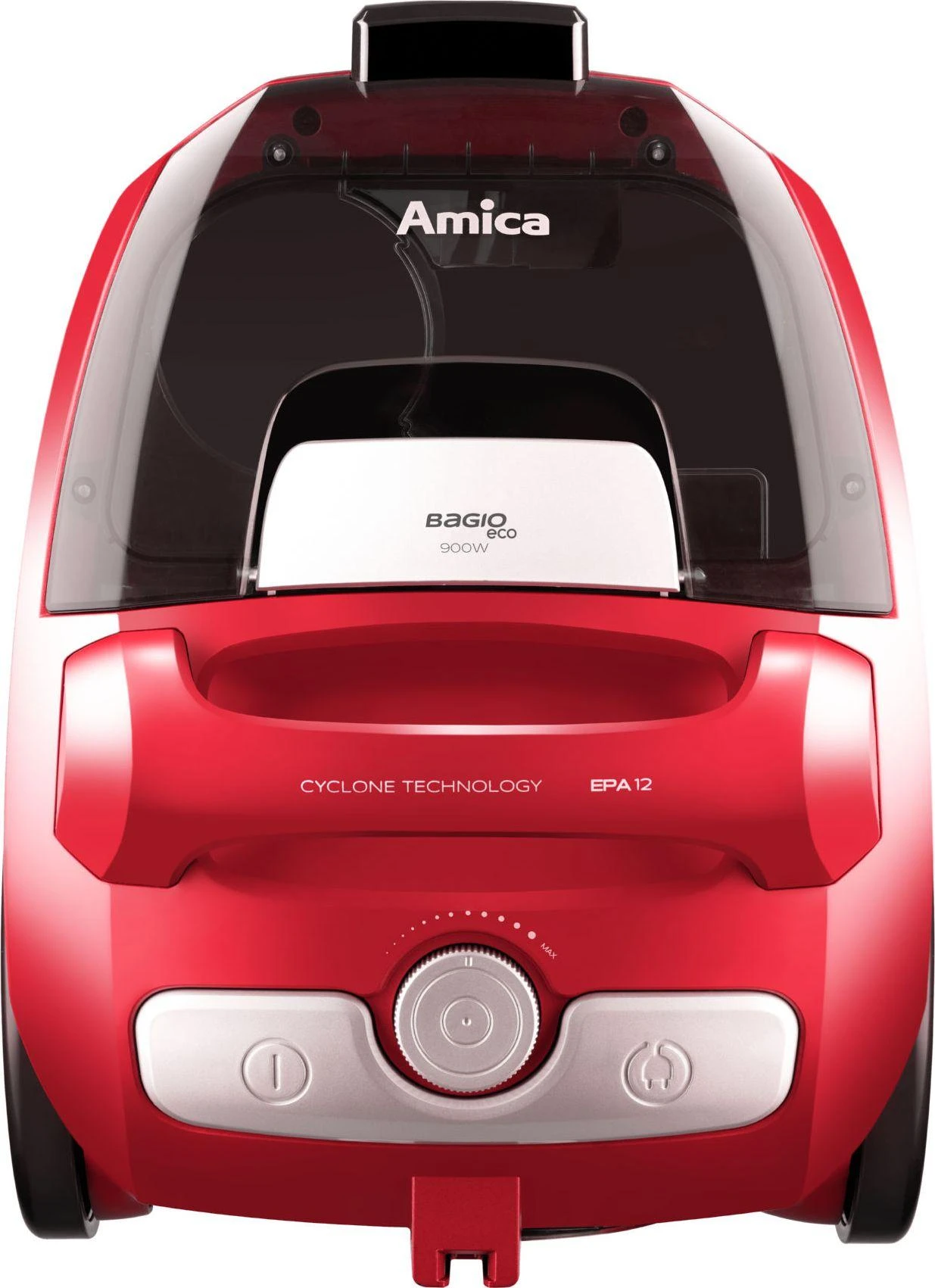 Dulkių Siurblys - Amica Bagio VM3044 1.5L Be Maišelio 900W Juodas/Sidabrinis/Raudonas