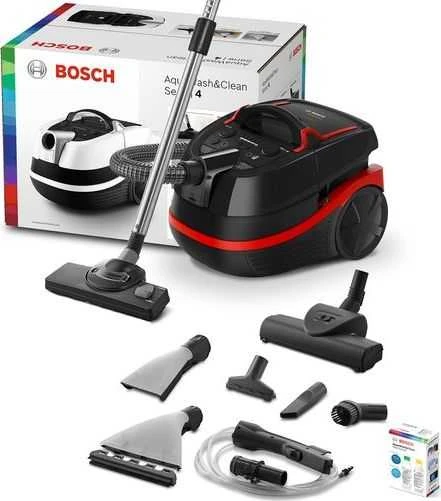 Sauso ir drėgno valymo dulkių siurblys Bosch AquaWash & Clean BWD421POW, 2100 W, Juodos ir raudonos spalvos