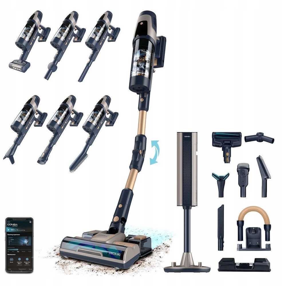 Dulkių siurblys vertikalus Cecotec Conga Rockstar 11500 Odyssey Station Connected IA