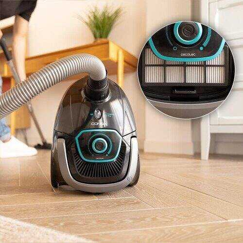 Cecotec dulkių siurblys | Conga Powerbag 2500 Plus | Su maišeliu | Dulkių talpa 2,5 l | Galia 850 W | Juodas