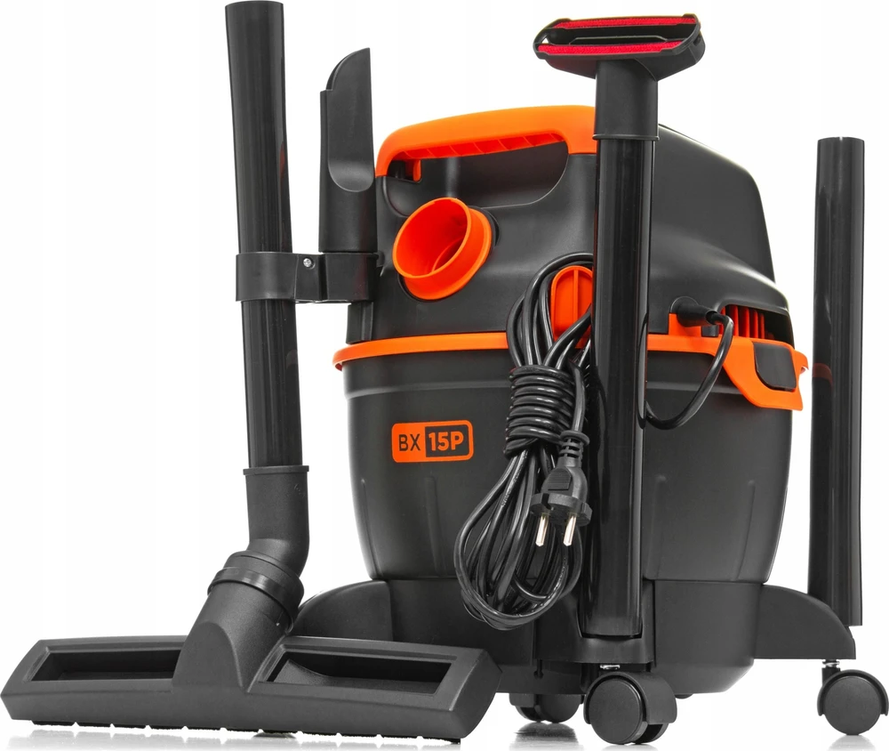 Black & Decker Juodas & Decker Dulkių siurblys WET/DRY BXVC15PE Su maišeliu, Galia 1200 W, Dulkių talpa 15 L, Juodas/Oranžinis