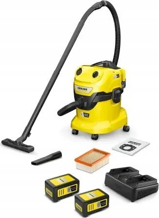 Kärcher Akumuliatorinis drėgno sauso valymo siurblys WD 4-18 Dual Battery Set | 1.628-601.0