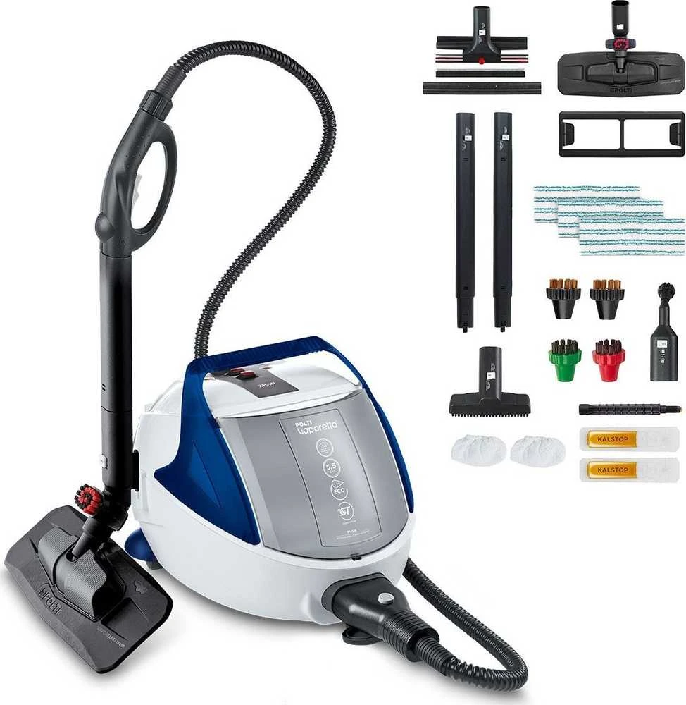 Polti | Garinis valytuvas | PTEU0313 Vaporetto Pro 100 Eco Power | Galia 1900 W | Garų slėgis 5,5 baro | Vanduo bako talpa 2 l | Baltas/Mėlyna