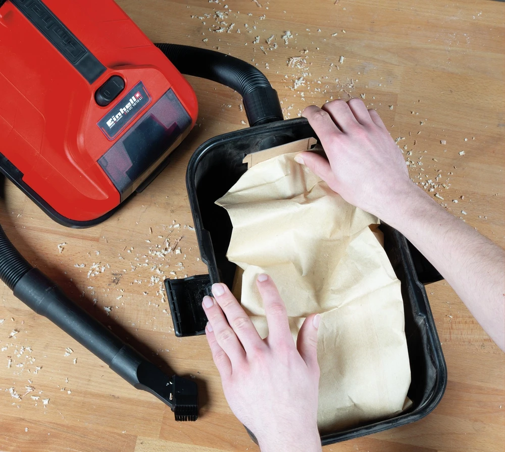Dulkių siurblys pramoninis Einhell Einhell nešvarumų surinkimo maišelis 2351260, 10 litrų, 5 vnt., dulkių siurblio maišeliai (belaidžiam šlapio/sauso dulkių siurbliui TE-VC 18/10 Li)