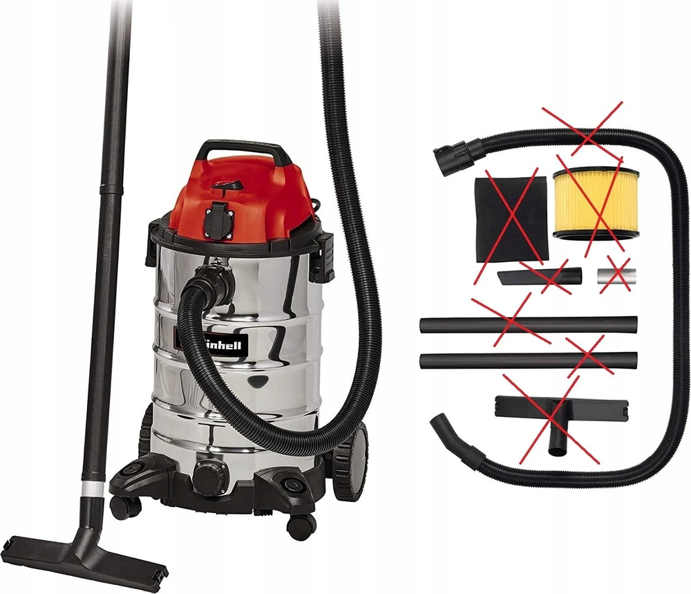 Dulkių siurblys pramoninis Einhell TE-VC 2350 SACL, wet/dry vacuum cleaner (red/stainless steel, 1,600 watts)