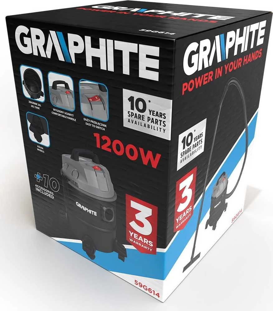 Dulkių siurblys Graphite 59G614; 1200 W