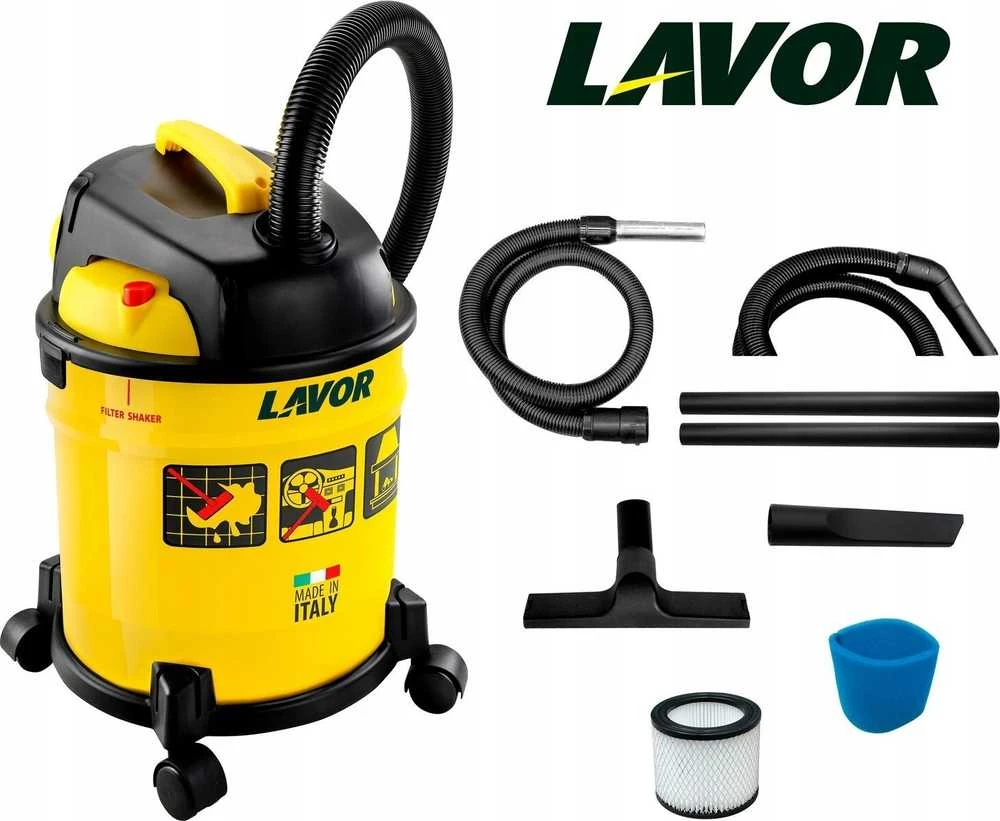 LAVOR DIRBTUVIŲ DULKIŲ SIURBLYS FREDDY 4in1 20L PLIENINIS BAKAS GELTONAS