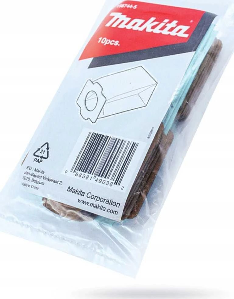 Makita Antibakteriniai popieriniai dulkių maišeliai, 10 vnt, siurbliui CL002G, DCL182, CL114FD, CL121D, DCL184 198744-5
