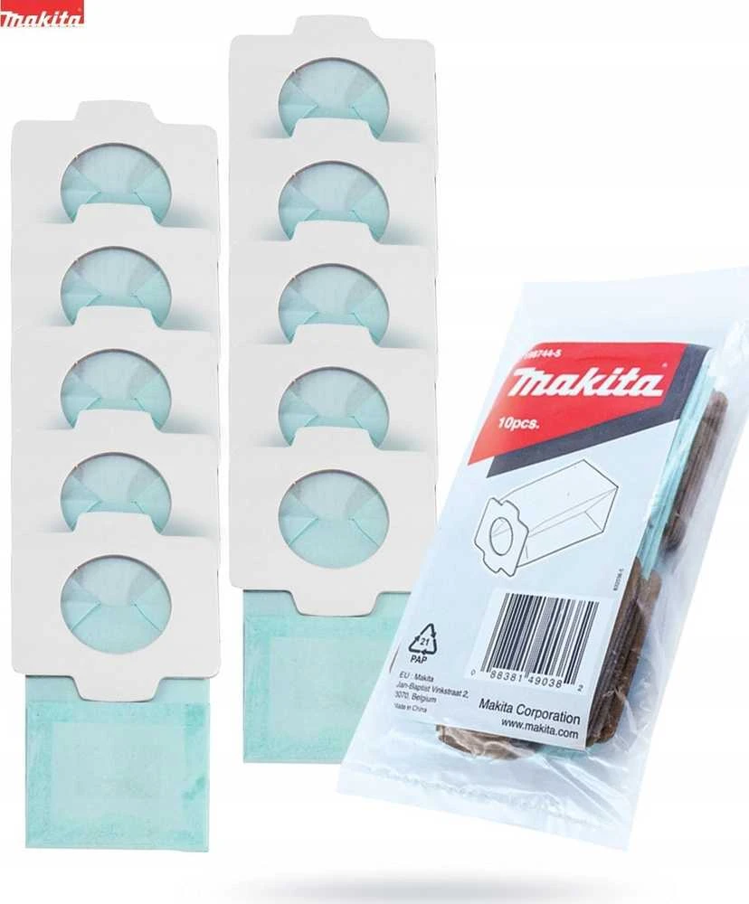 Makita Antibakteriniai popieriniai dulkių maišeliai, 10 vnt, siurbliui CL002G, DCL182, CL114FD, CL121D, DCL184 198744-5