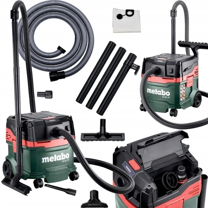 Dulkių siurblys Sauso-drėgno valymo siurblys Metabo AS 20 L PC; 1200 W