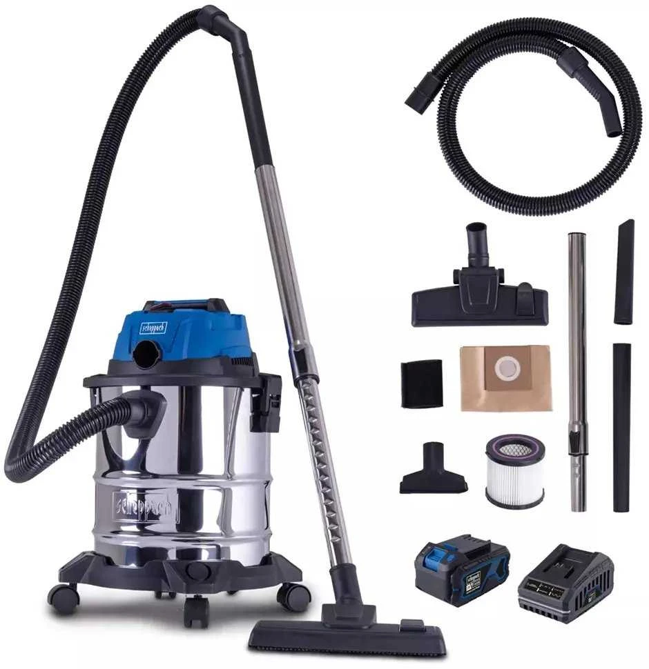 Akumuliatorinis šlapio ir sauso valymo siurblys C-NTS20-X – SET L, Scheppach